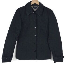 TOMMY HILFIGER Quilted Jacket Coat Puffy Minimalist Solid Black Size Medium